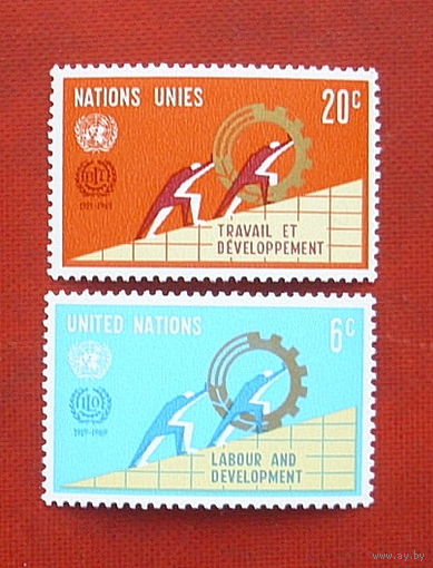 США. Нью-Йорк. 50 лет международной организации труда. ( 2 марки ) 1969 года. 2-15.