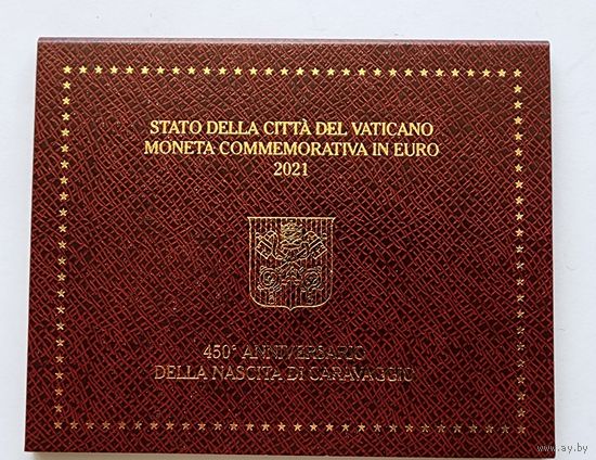 Ватикан 2 евро, 2021 450 лет со дня рождения Караваджо буклет