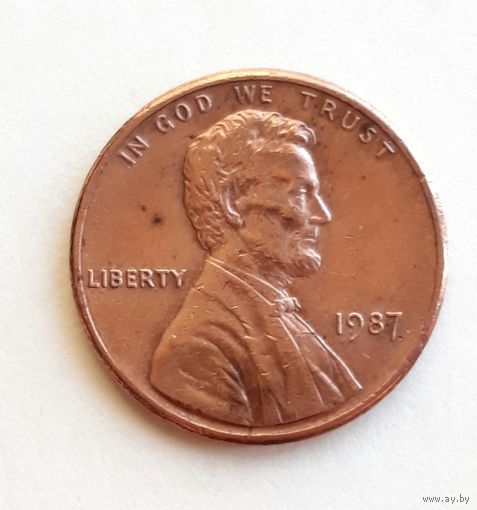 США. 1 цент 1987 г.