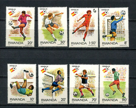 Руанда - 1982 - Футбол - [Mi. 1179-1186] - полная серия - 8 марок. MNH.  (Лот 102CM)