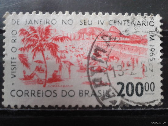 Бразилия 1964 400 лет Рио де Жанейро, современный пляж