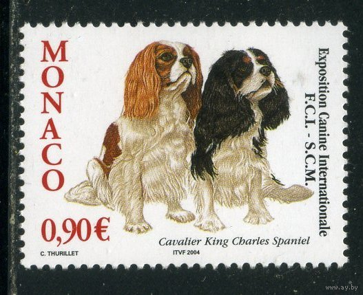 Монако 2004 ** Фауна Собаки. Кавалер кинг чарльз спаниель.