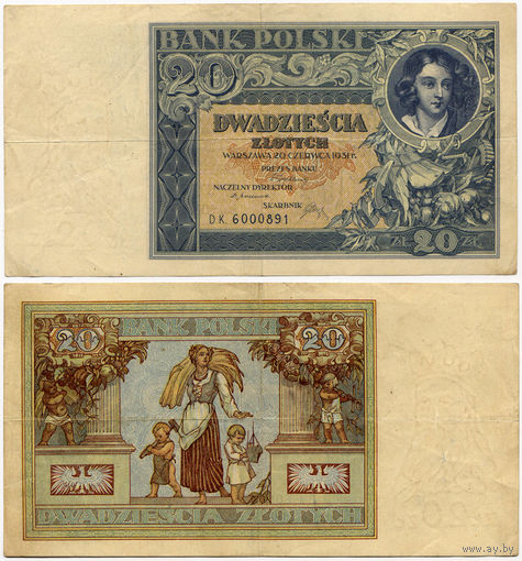 20 злотых 1931, Польша, Bank Polski