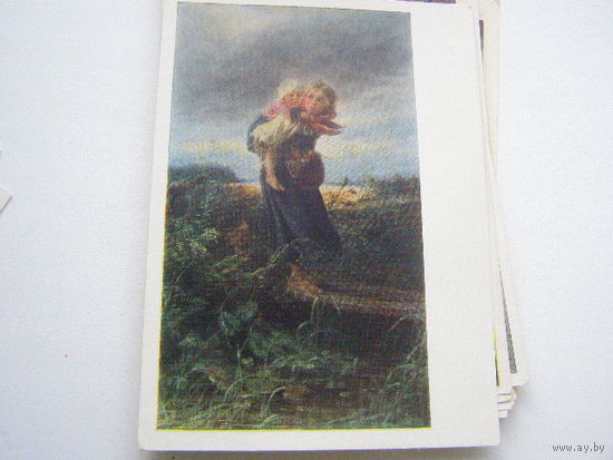 СССР 1964 открытка живопись Маковский Дети бегущие от грозы