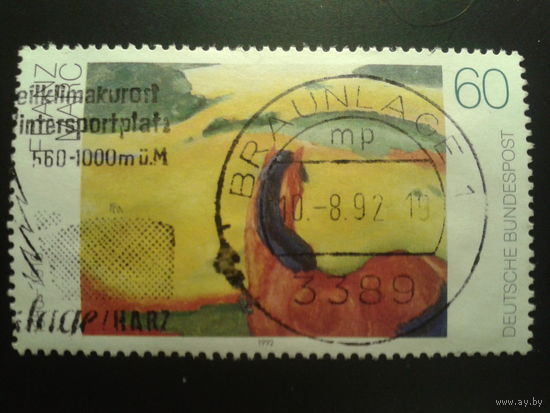 Германия 1992 живопись Франца Марка Михель-0,8 евро гаш.