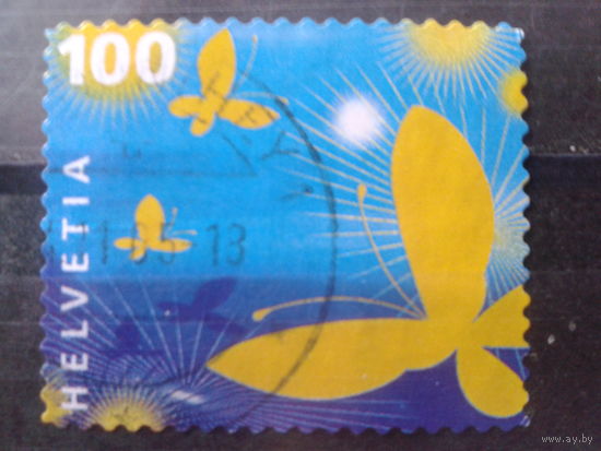Швейцария 2005 Поздравительная марка, бабочки