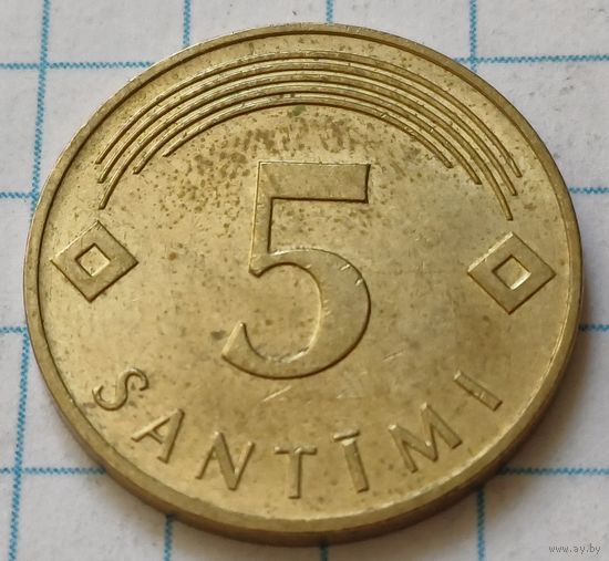 Латвия 5 сантимов, 2007     ( 3-4-2 )