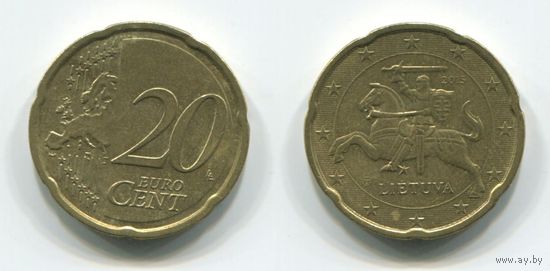 Литва. 20 евроцентов (2015, XF)