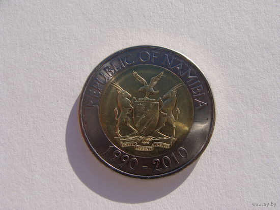 Намибия. 10 долларов 2010 год  КМ#21 "20 лет Банку Намибии"