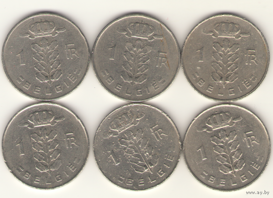 1 франк 1950, 1966, 1969, 1975 г. E.