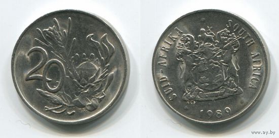 Южная Африка. 20 центов (1989, aUNC)
