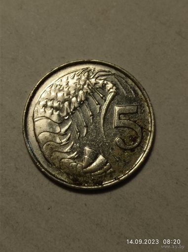 Каймановы острова 5 центов 2008 года .