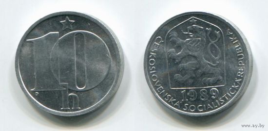 Чехословакия. 10 геллеров (1989, UNC)