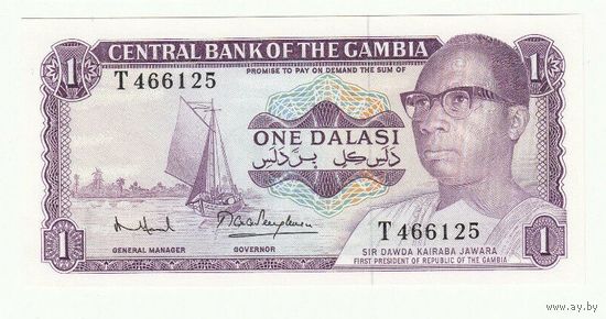 Гамбия 1 даласи образца 1971 года. Серия Т. Тема "Лодки, корабли". Состояние UNC!