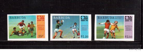 Барбуда -1974,(Мих.175В-177В)  **  , Спорт, Футбол, ЧМ-1974