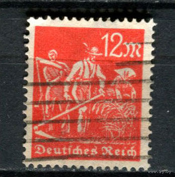Рейх (Веймарская республика) - 1922/1923 - Косари 12 M - [Mi.240] - 1 марка. Гашеная.  (Лот 54BF)