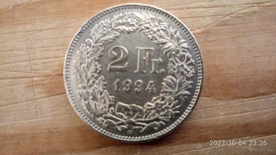 Швейцария. 2 франка 1994.