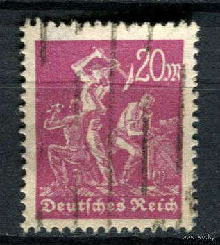 Рейх (Веймарская республика) - 1922/1923 - Шахтеры 20 M - [Mi.241] - 1 марка. Гашеная.  (Лот 55BF)