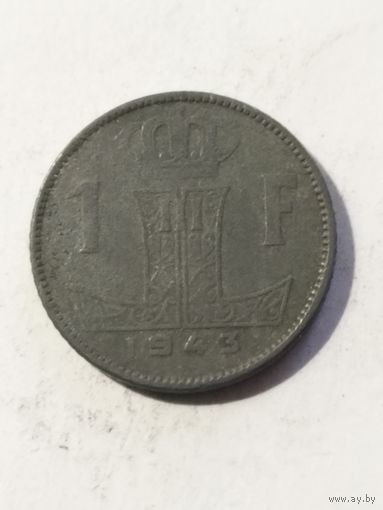 Бельгия 1 франк 1943 цинк