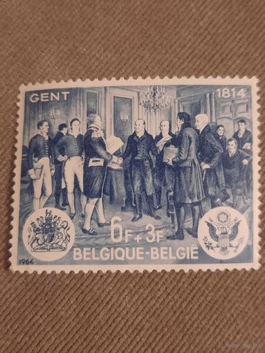 Бельгия 1964. 150 летие подписания мирного договора между США и Великобританией в Генте. Полная серия