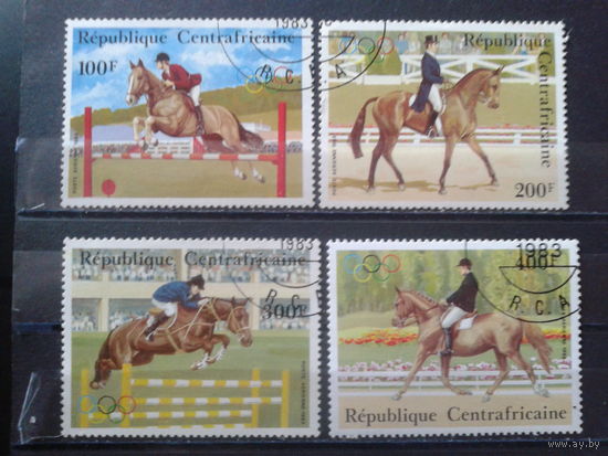 ЦАР 1983 Олимпиада в Лос-Анджелесе, конный спорт Полная серия Михель-3,5 евро гаш