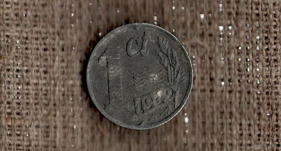Нидерланды 1 цент 1942 /цинк,/ оккупация/(М*)