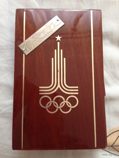 Блокнот, дерево , лак, полировка, Олимпиада 1980