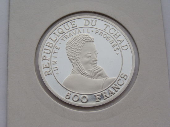 Чад. 500 франков 2000 год  КМ#17  "Миллениум" "Серебро"