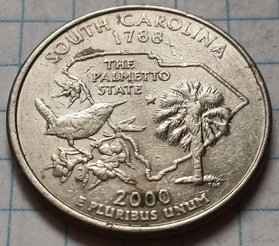 США 1/4 доллара, 2000 Квотер штата Южная Каролина     P     ( 1-7-4 )