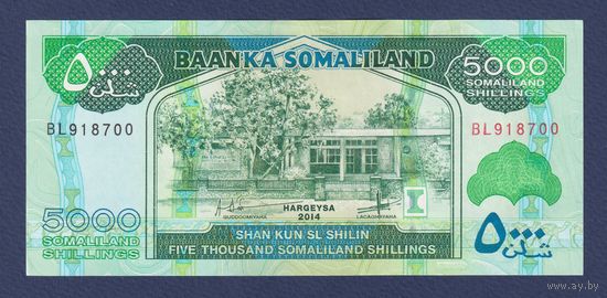 Сомалиленд, 5000 шиллингов 2014 г., P-21, UNC