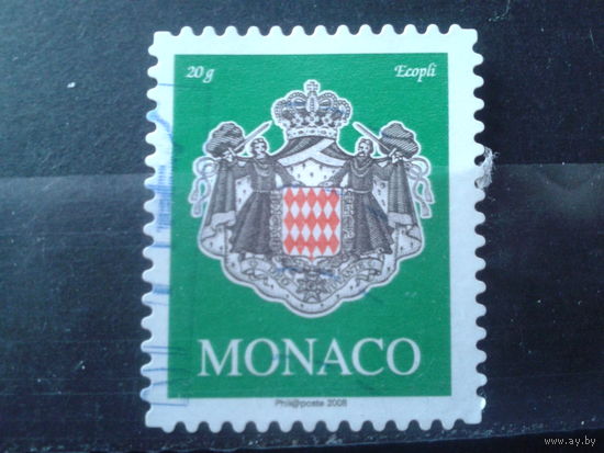 Монако 2008 Гос герб Михель-1,0 евро гаш