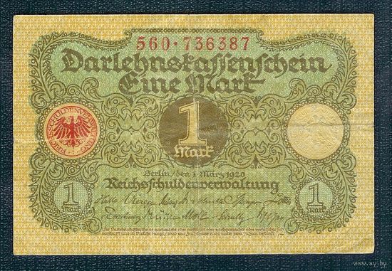 Германия, 1 марка 1920 год.